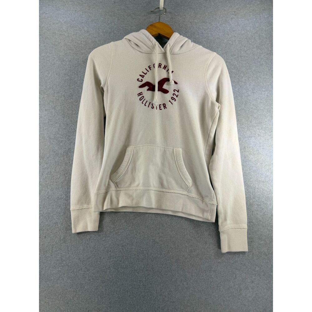 Hollister California Women’s Medium White Logo Pullover Hoodie 3510